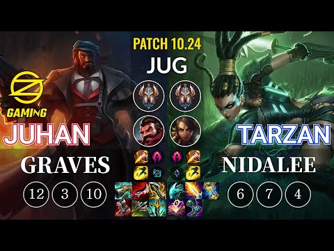 OZ Juhan Graves vs Tarzan Nidalee Jungle - KR Patch 10.24