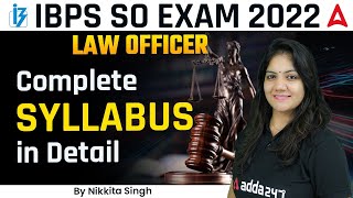 IBPS SO LAW OFFICER Exam 2022 | Complete Syllabus in detail By Nikita Singh