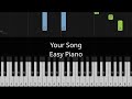 Your Song (Elton John) - Easy Piano Tutorial