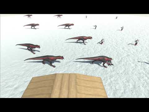 8 Carnotaurus snow vs all units - Animal Revolt Battle Simulator