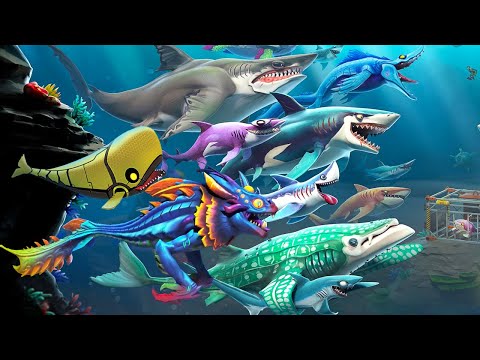 Hungry Shark World COSMIC ALAN Unlocked & Fully Upgraded All 39 Sharks Unlocked Hack Gems Coins Mod