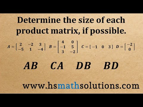 Dimensions of a Product Matrix - Expii