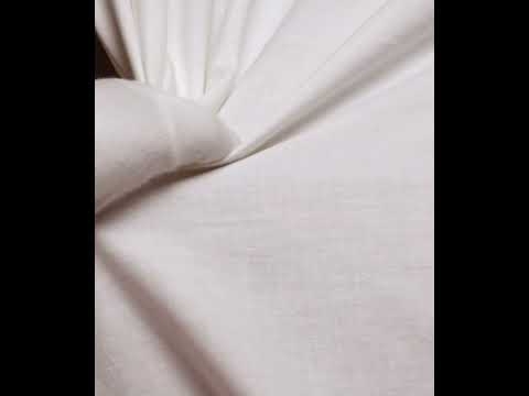 White Muslin Cotton 120 GSM Fabric - Bleached White & Dyeable — video