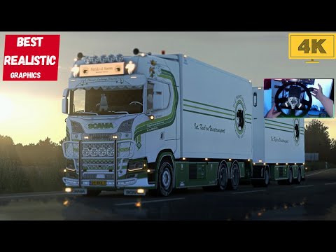 Scania V8 Patrick V.d Hoeven| Realistic Driving | Project Next Gen+ New RESHADE | Gussew-Klaipėda