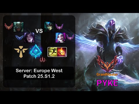 Pyke Support + Kai'Sa vs Nami + Jinx - EUW GrandMaster - Patch 25.S1.2