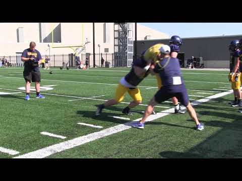 BlueGoldNews.com: WVU Footbal  Blocking II 8/8/19