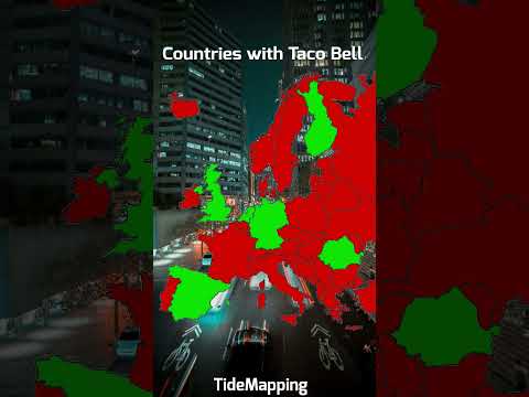 Países com Taco Bell na Europa #europe #geography #country #map #tacos #tacobell
