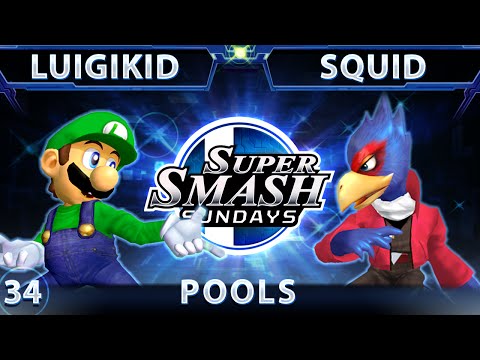 SSS 34 - Squid (Falco) Vs. Luigi Kid (Luigi) SSBM - Pools - Smash Melee