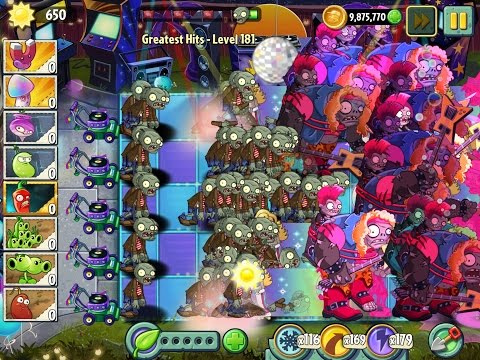 Plants vs Zombies 2 Greatest Hits Epic Hack - Level 181 - Zombies & Friends