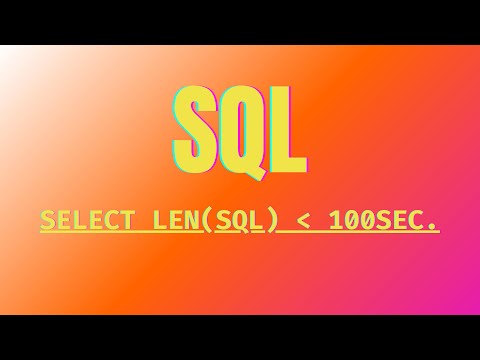 Sql Explained In 86 Seconds