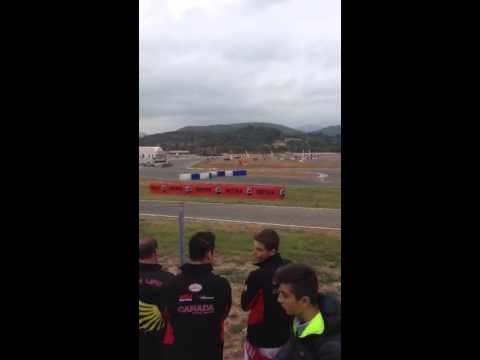 Jr Kart racer gets pushed off the track