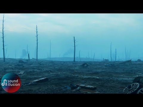 Distant Artillery Sleep Ambience | WW1 | Rain & Wind