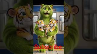 ai big green cat with lion kids#cat#funny #shorts #cat lovers