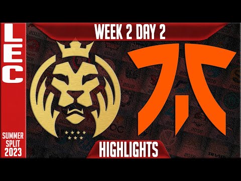 MAD vs FNC Highlights | LEC Summer 2023 W2D2 | MAD Lions vs Fnatic