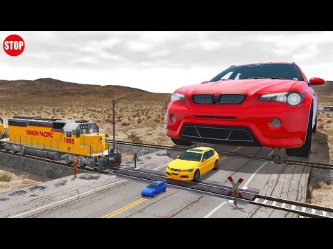 Big & Small Cars vs Train and Rail 😱 BeamNG.Drive