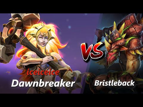 iceiceice offlane Dawnbreaker vs Bristleback/Marci | First 10 minutes