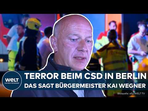 Video Thumbnail: TERROR IN BERLIN: Regierender Bürgermeister Kai Wegner zum Anschlag beim Christopher Street Day