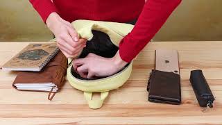 Жіночий рюкзак з натуральної шкіри Shvigel 16307 лимонний