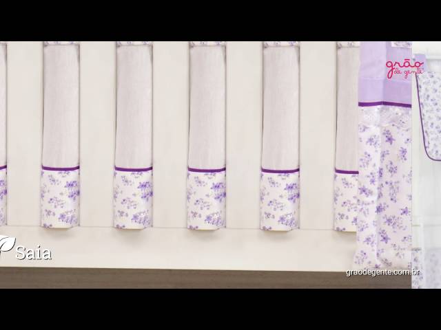 Quarto para Bebê sem Cama Babá Floral Lilás | Ref: 57793