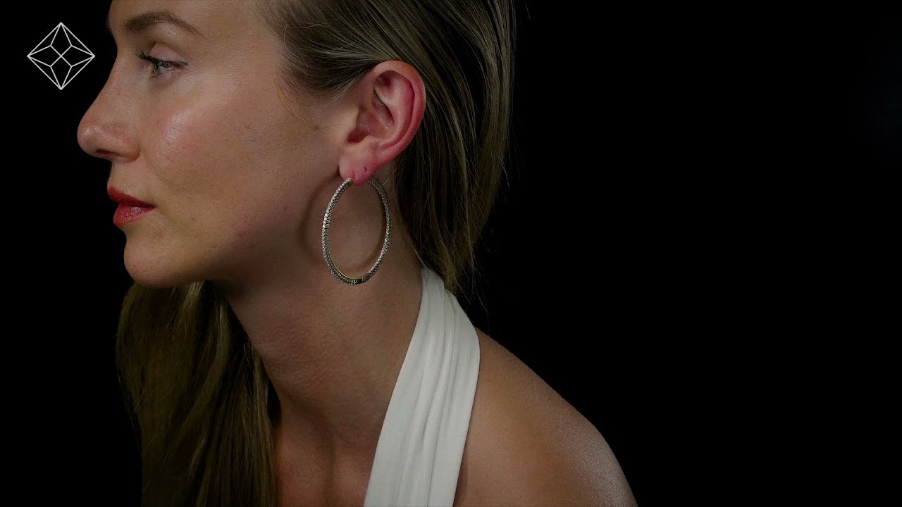 2.00ct Lab Diamond Large Hoop Earrings in 9K Gold - NDH5241