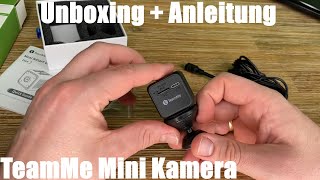 TeamMe Mini Kamera 1080P HD WLAN IP Kamera mit Akku Nanny Sicherheitskamera Unboxing und Anleitung