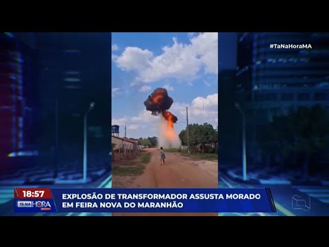 Explosão de transformador assusta moradores em Feira Nova do Maranhão.