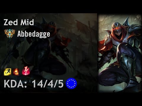 Zed Mid vs Ryze - Abbedagge - EUW Challenger Patch 7.24