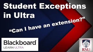 Extend Due Dates and Availability | Blackboard Ultra