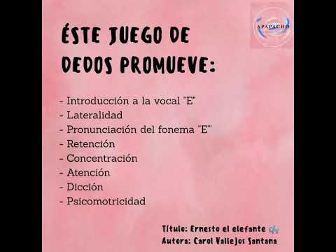 Ernesto el elefante-Juego de dedos (introducción a la vocal "E")