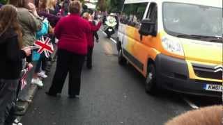 preview picture of video 'The Olympic Torch arrives At Lowton Church Lane'