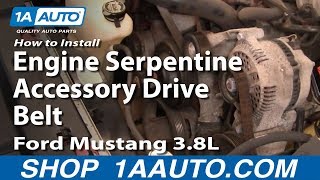 How To Replace Serpentine Belt 94-04 Ford Mustang 3.8L