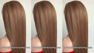 lovebeautywig | 16inch Honey Blonde Full Lace Wigs Human Hair 150% Density#fulllacewig #straightwig