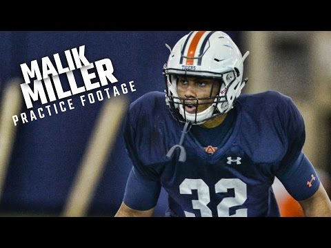 Malik Miller runs drills during Auburn's first day of fall camp