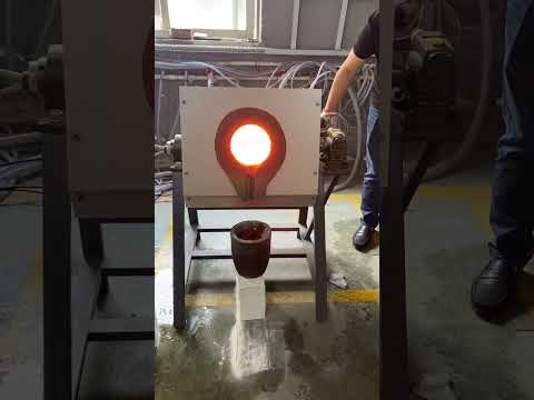 Tilting induction melting furnace for metal #shorts