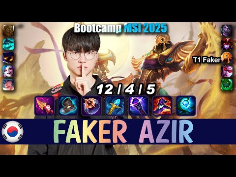T1 Faker AZIR vs VEIGAR Mid - Patch 25.13 NA Ranked | Bootcamp MSI 2025 | lolrec