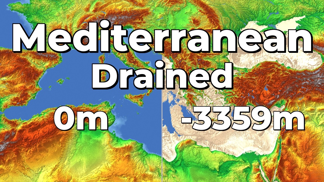 What's hiding under the Mediterranean? (4K)🌊 #geography #map #mediterranean #oceanfloor #bathymetry