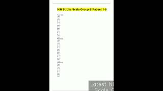 Latest NIH Stroke Scale Group B Patient 1 6pdf video