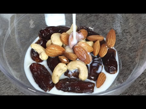 Add milk into dates and nuts, you will be surprised with the result !!
