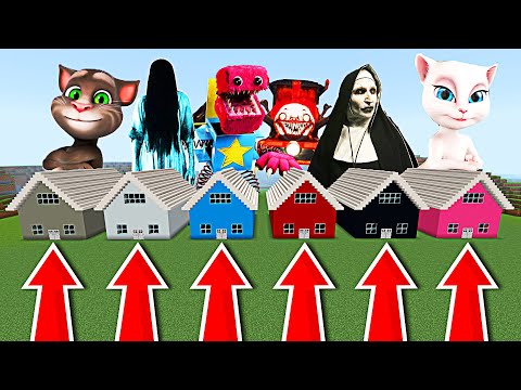 6 CASE în MINECRAFT ! Care e CASA CORECTĂ ? (Talking Tom, Cho Cho Charles, The Nun, Boxy Boo)