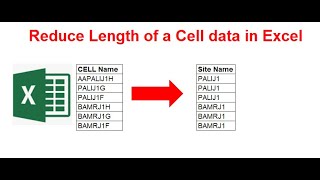 How to reduce length of a cell data in excel.
