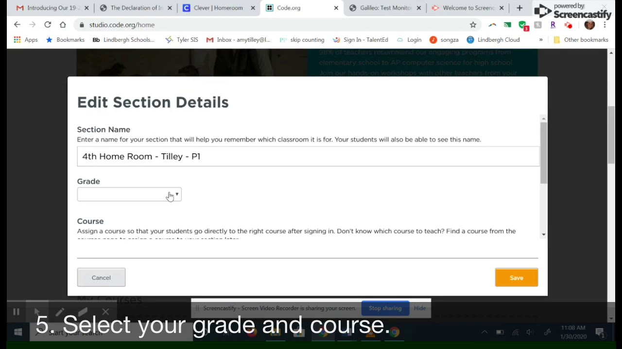 Create a Code.org class using Clever