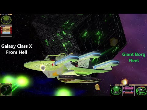 Galaxy X From Hell VS Large Borg Fleet | Star Trek Ship Battle | Star Trek Bridge Commander |