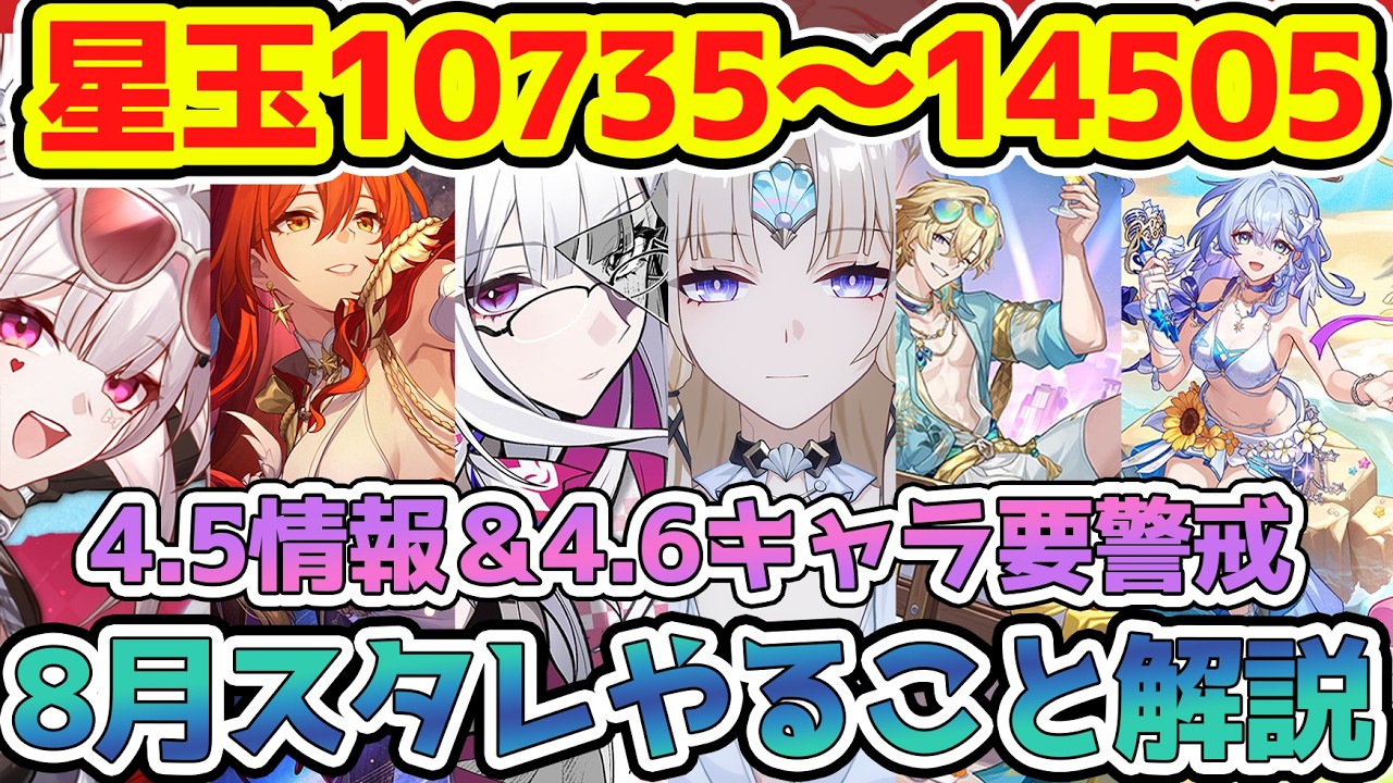 【崩壊スターレイル】8月スタレ重要日程を確認！記憶ロビンと愉悦アベンチュリンに4.6パールや虚照や愉悦来るか注意！200連ギルガメッシュかアーチャー光円錐の期間に注意！【崩スタ/スタレ】※リークなし