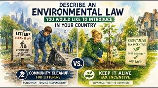 IELTS Speaking Part 2 – Describe an environmental law you would like to introduce in your country