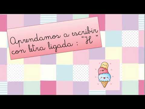 Letra H ligada  para niños Aprendamos a escribir con letra ligada la "H"