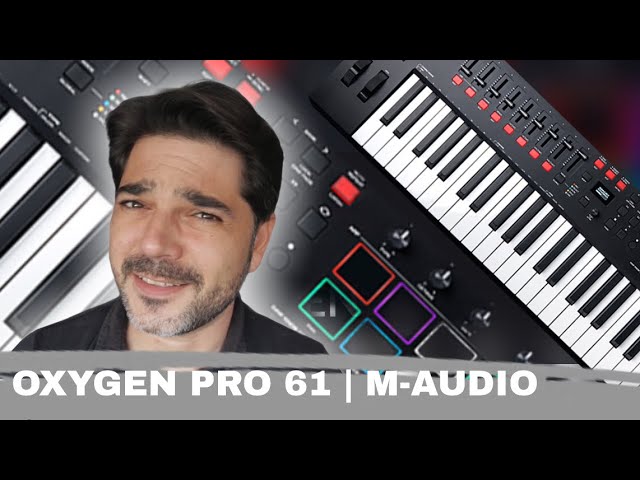 Vídeo relacionado con M-Audio Oxygen Pro 61 - teclado controlador MIDI USB con 61 teclas, beat pads, perillas asignables de MIDI, botones y faders, más pack de sonidos de Native Instruments (integración de NKS)