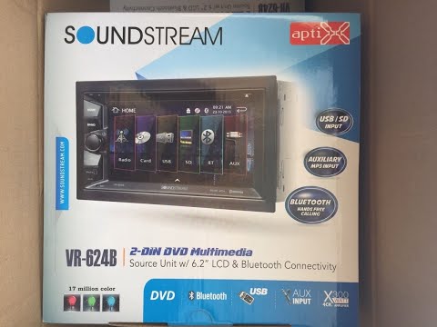 SOUNDSTREAM VR-624B DOUBLE DIN UNBOXING AND REVIEW
