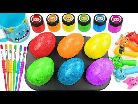 Oddly Satisfying Video l Making DIY Real Biggest 6 Color Gtitter Eggs Super Sprunki Lollipops ASMR