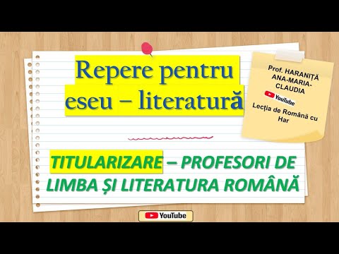Titularizare - repere pt literatură + despre mine