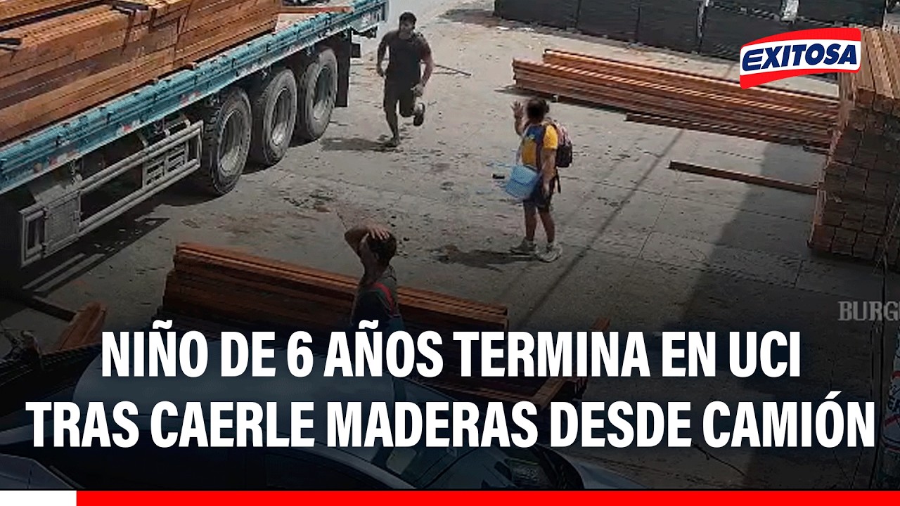 🔴🔵 Menor de 6 años termina en UCI tras caerle maderas desde camión en VMT